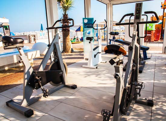 Area fitness in spiaggia